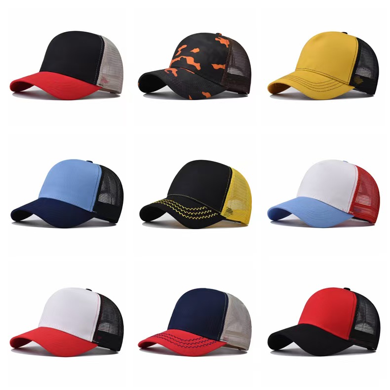 新しい 5 ペインメッシュ野球帽大人のヒップホップ湾曲したス - Trucker Cap Mesh のレビューと価格