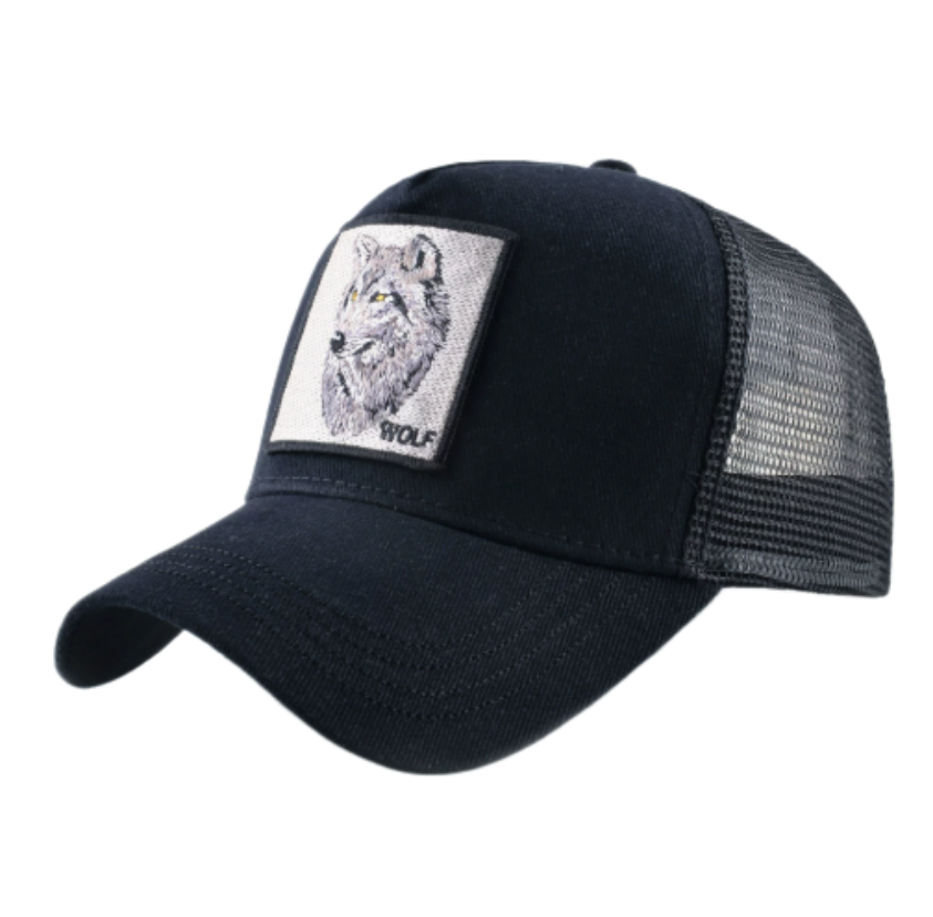 ウルフパッチ刺繍メッシュ野球帽調節可能なファッションヒップホ - Trucker Cap Mesh のレビューと価格