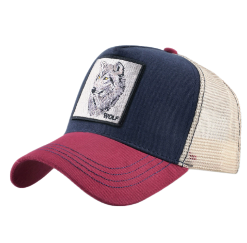 ウルフパッチ刺繍メッシュ野球帽調節可能なファッションヒップホ - Trucker Cap Mesh のレビューと価格