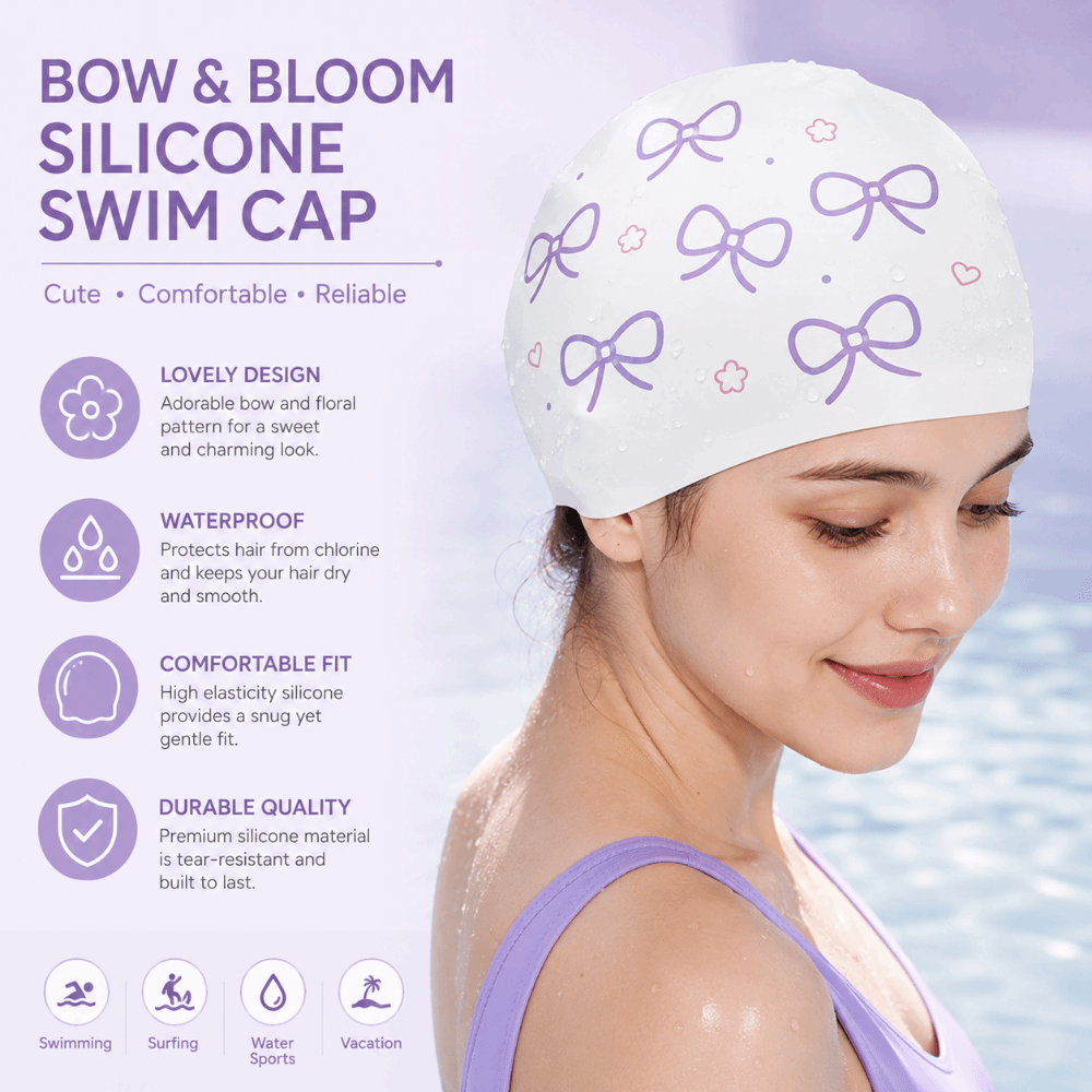 クリエイティブなリボン柄スイミングハット、面白いリボン模様の - Swim Hat Silicone のレビューと価格